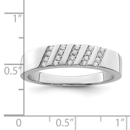 Sterlingsilber Brillant Glut Rhodiniert 20 Stein Mikro Pavé Zirkonia Herren Ring