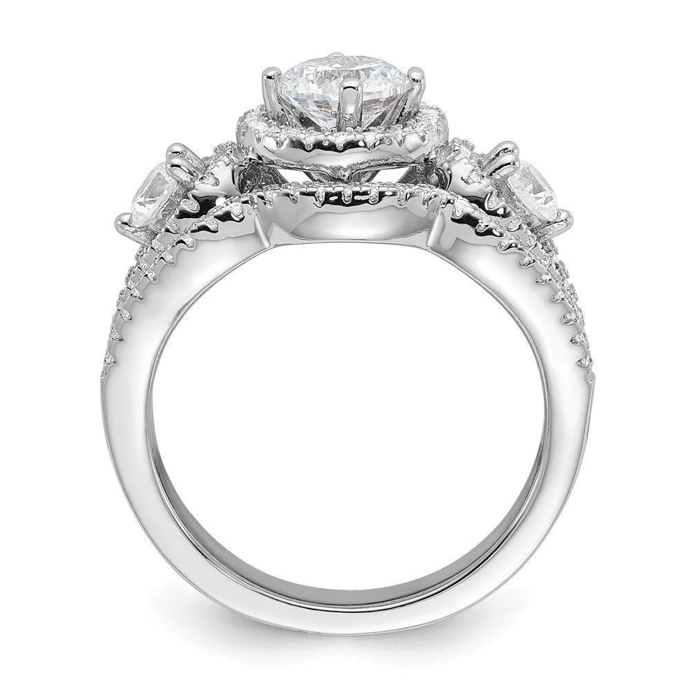 Sterlingsilber Brillant Glut Rhodiniert 93 Stein Mikro Pavé Zirkonia 2-piece Hochzeit Set
