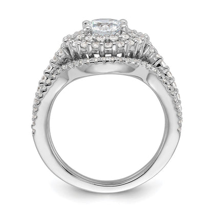 Sterlingsilber Brillant Glut Rhodiniert 86 Stein Mikro Pavé Zirkonia 2-piece Hochzeit Set