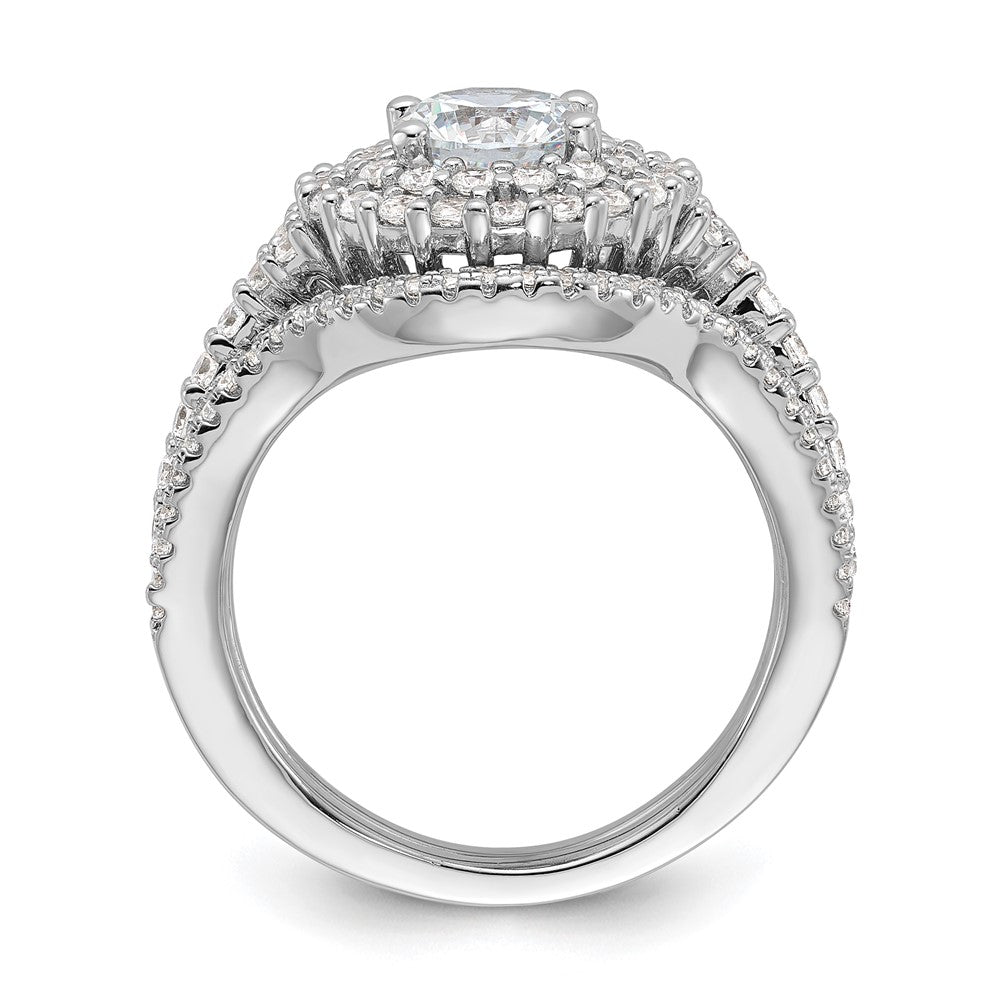 Sterlingsilber Brillant Glut Rhodiniert 86 Stein Mikro Pavé Zirkonia 2-piece Hochzeit Set