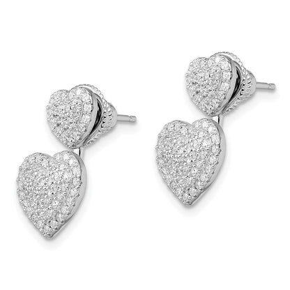 Sterlingsilber Zirkonia Brillant Glut Herzen Ohrstecker