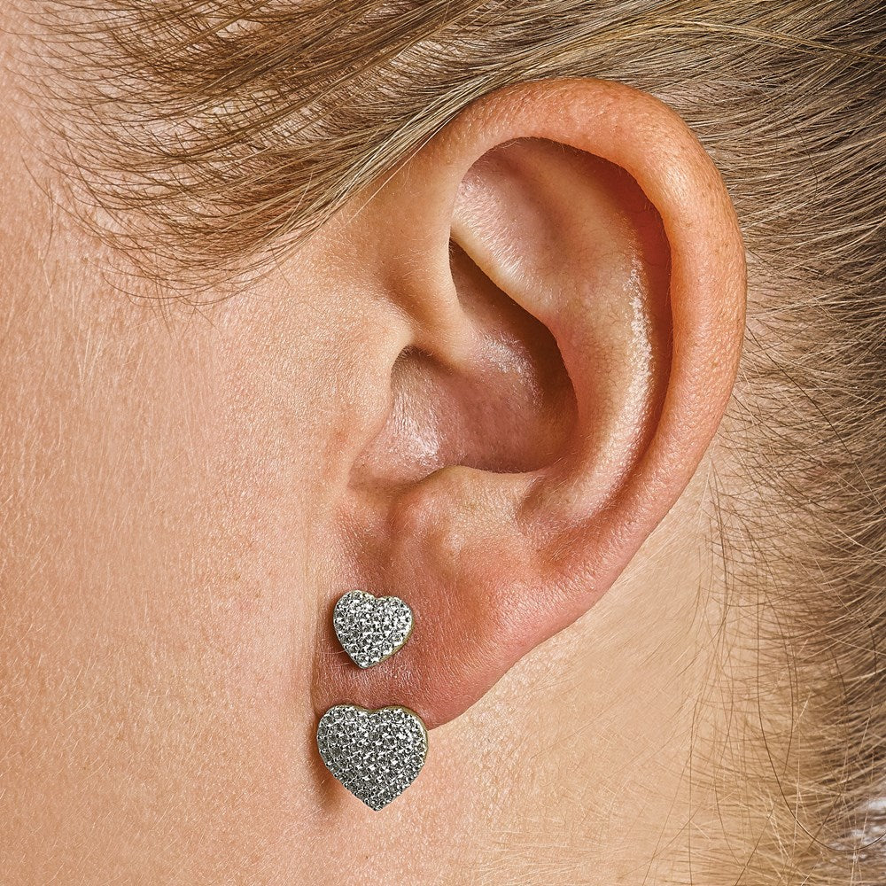 Sterlingsilber Zirkonia Brillant Glut Herzen Ohrstecker