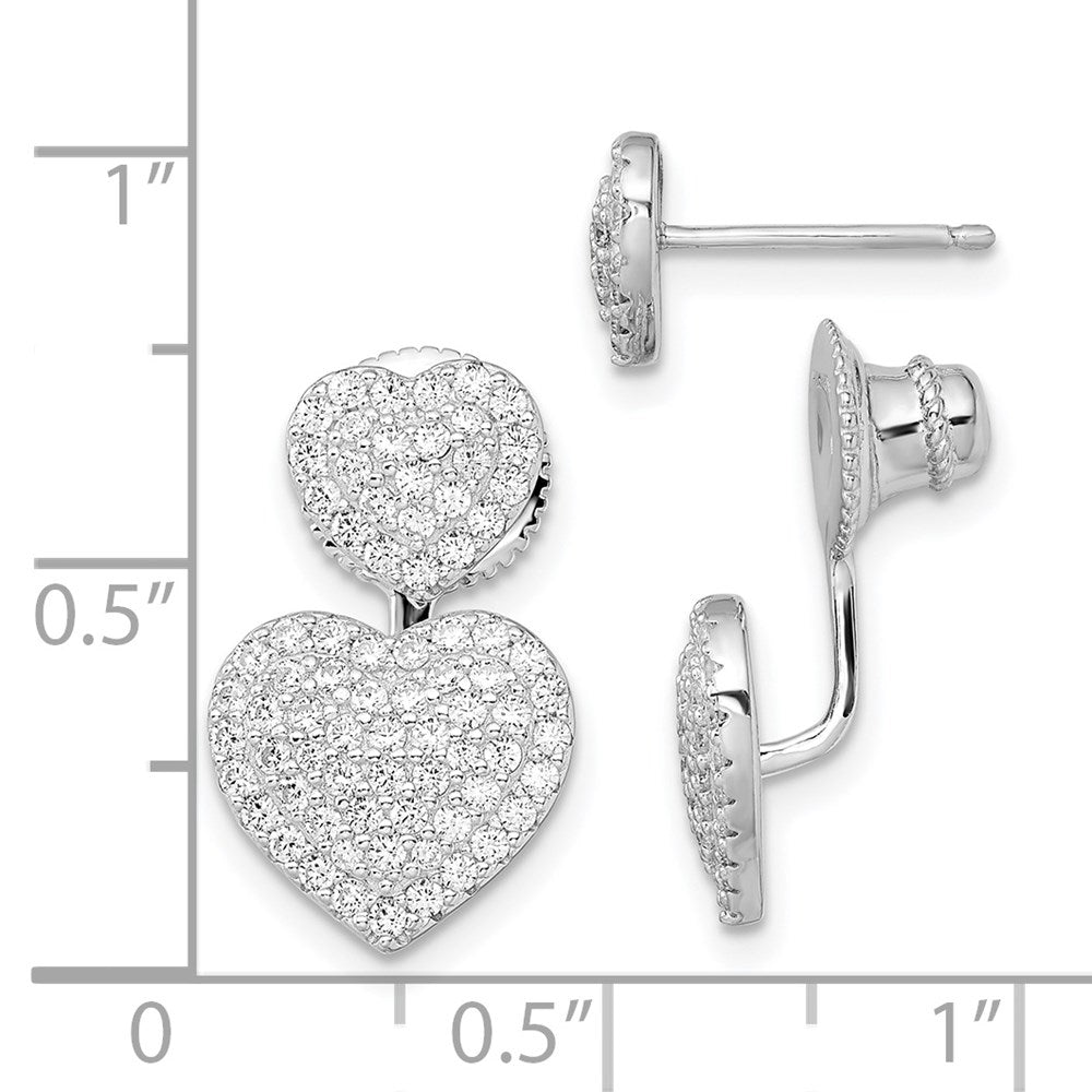 Sterlingsilber Zirkonia Brillant Glut Herzen Ohrstecker
