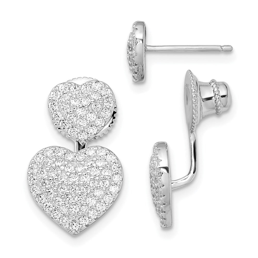 Sterlingsilber Zirkonia Brillant Glut Herzen Ohrstecker
