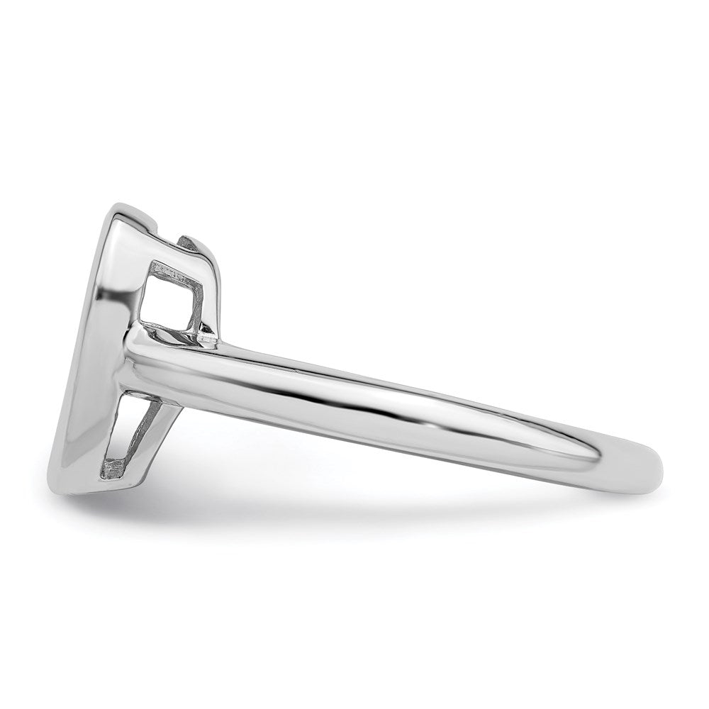 Sterlingsilber Brillant Glut Rhodiniert 34 Stein Mikro Pavé Zirkonia Herz Ring