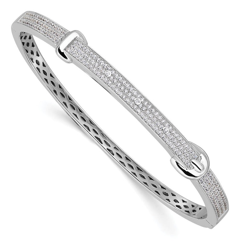 Sterlingsilber Brillant Glut Rhodiniert 202 Stein Mikro Pavé Zirkonia Schnalle Klappbar Armreif