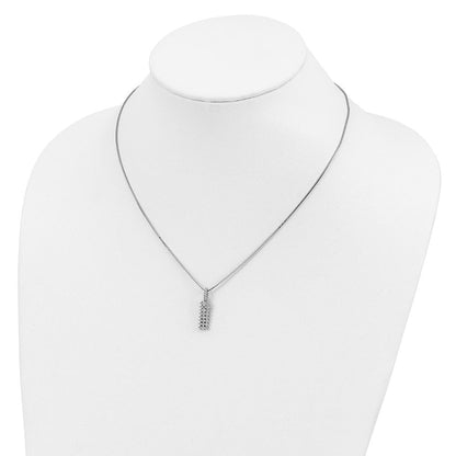Sterlingsilber Brillant Glut Rhodiniert 31 Stein 18 Zoll Mikro Pavé Zirkonia Halskette mit 2 Verlängerung