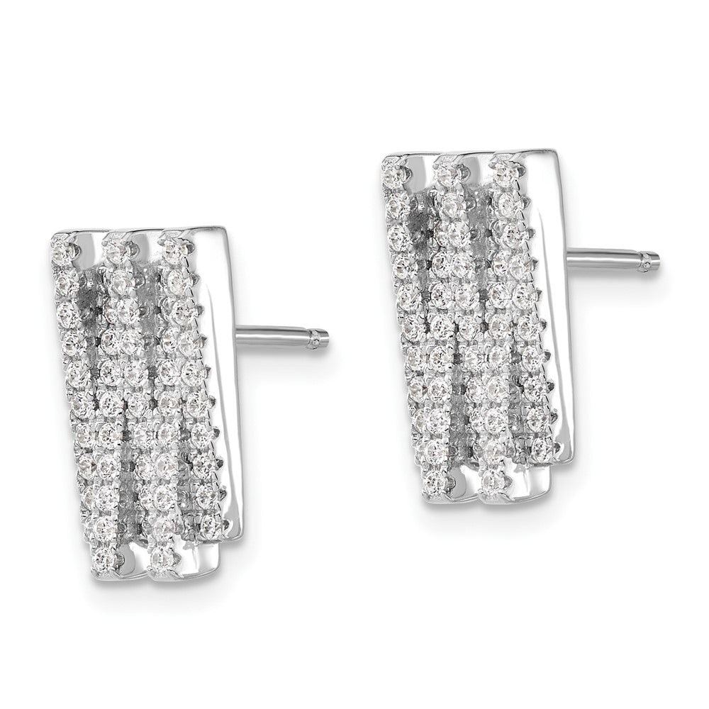 Sterlingsilber Brillant Glut Poliert Zirkonia Ohrstecker