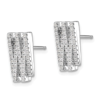 Sterlingsilber Brillant Glut Poliert Zirkonia Ohrstecker