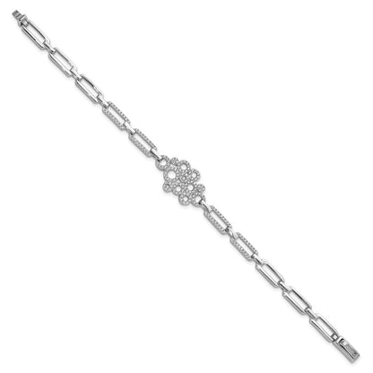 Sterlingsilber Brillant Glut Rhodiniert 164 Stein 7 Zoll mit Venezianer Catch Verschluss Mikro Pavé Zirkonia Armband