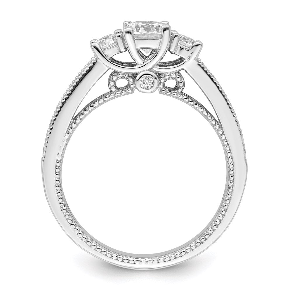 Sterlingsilber Brillant Glut Rhodiniert 21 Stein Mikro Pavé Zirkonia Ring