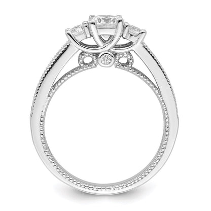 Sterlingsilber Brillant Glut Rhodiniert 21 Stein Mikro Pavé Zirkonia Ring
