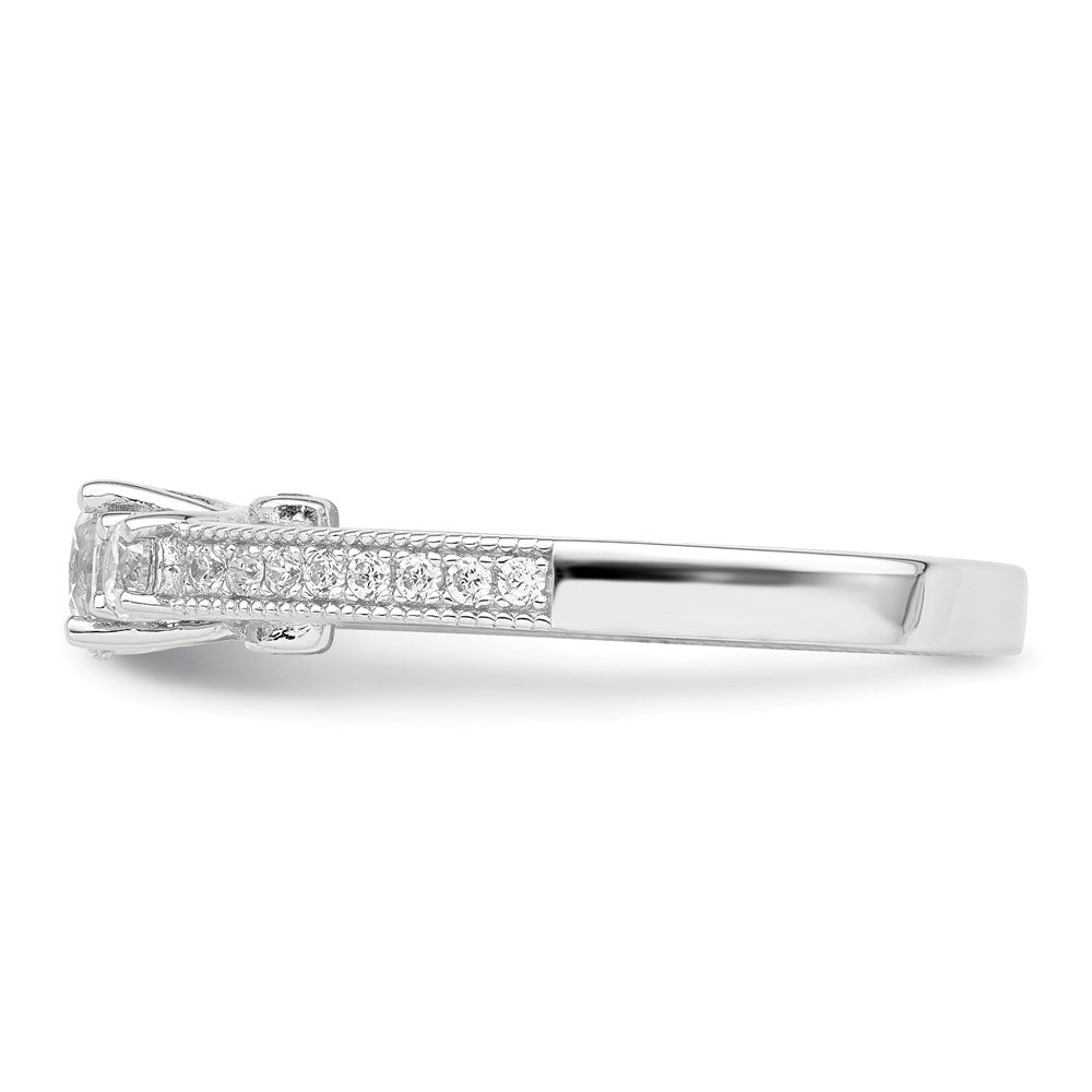 Sterlingsilber Brillant Glut Rhodiniert 21 Stein Mikro Pavé Zirkonia Ring