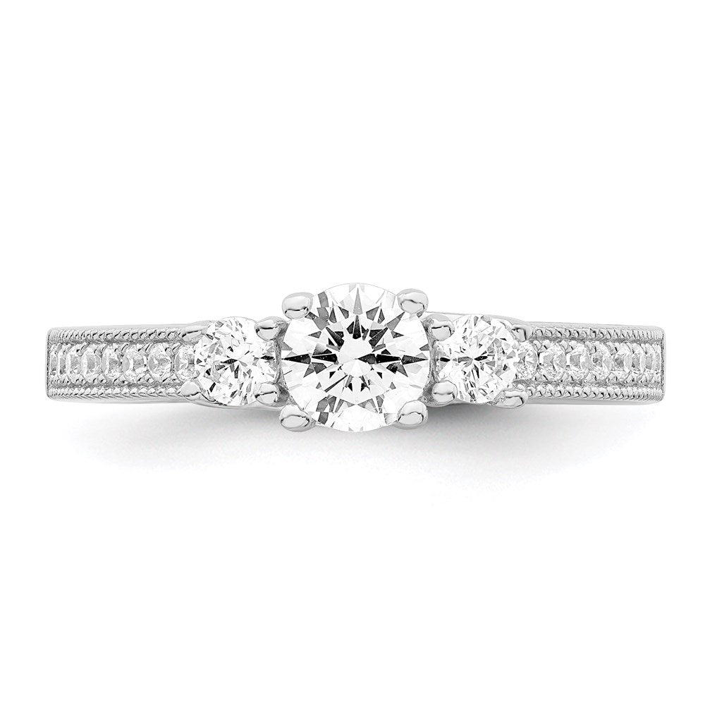 Sterlingsilber Brillant Glut Rhodiniert 21 Stein Mikro Pavé Zirkonia Ring