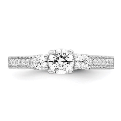 Sterlingsilber Brillant Glut Rhodiniert 21 Stein Mikro Pavé Zirkonia Ring
