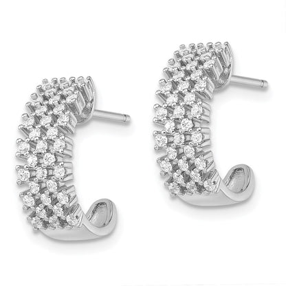 Sterlingsilber Brillant Glut Rhodiniert 66 Stein Mikro Pavé Zirkonia J Creole Ohrstecker