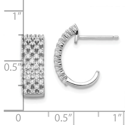Sterlingsilber Brillant Glut Rhodiniert 66 Stein Mikro Pavé Zirkonia J Creole Ohrstecker
