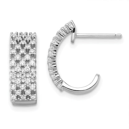 Sterlingsilber Brillant Glut Rhodiniert 66 Stein Mikro Pavé Zirkonia J Creole Ohrstecker