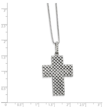 Sterlingsilber & Zirkonia Brillant Glut Kreuz Halskette