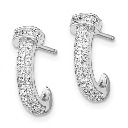 Sterlingsilber Brillant Glut Rhodiniert 90 Stein Mikro Pavé Zirkonia J Creole Ohrstecker