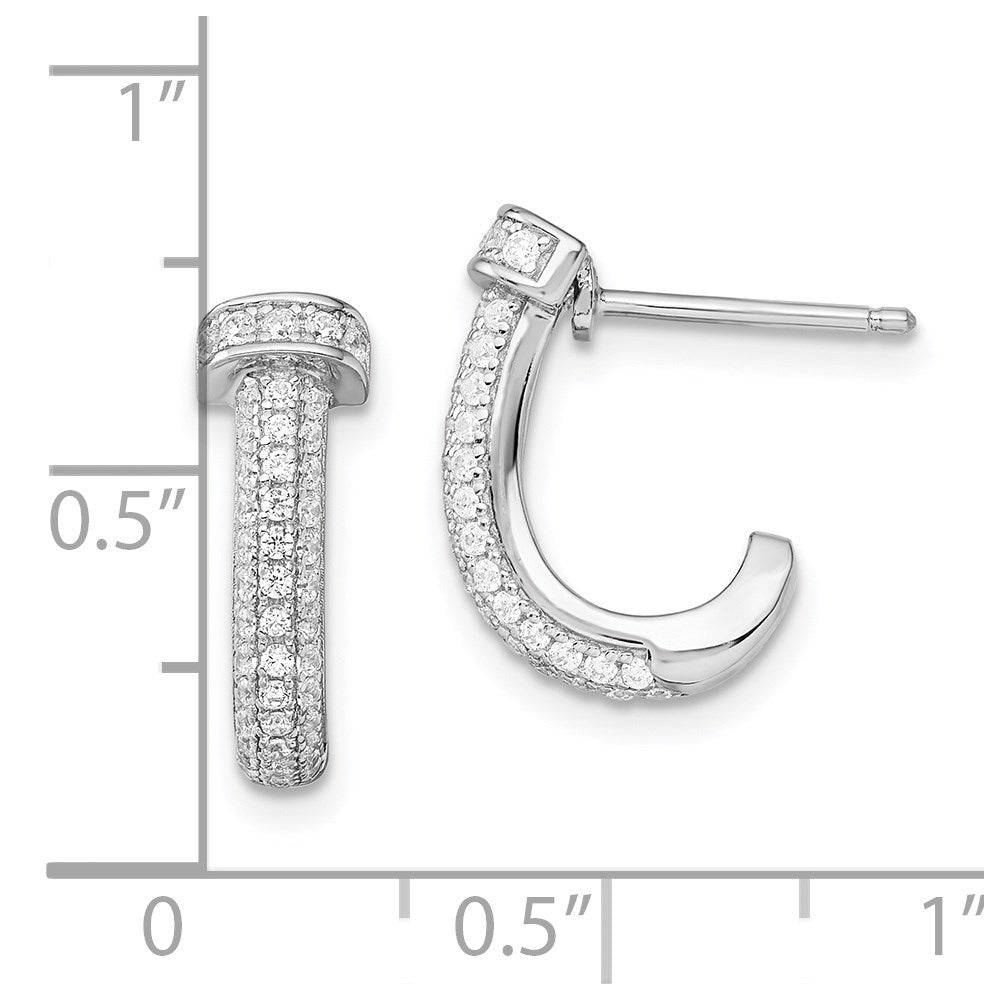 Sterlingsilber Brillant Glut Rhodiniert 90 Stein Mikro Pavé Zirkonia J Creole Ohrstecker