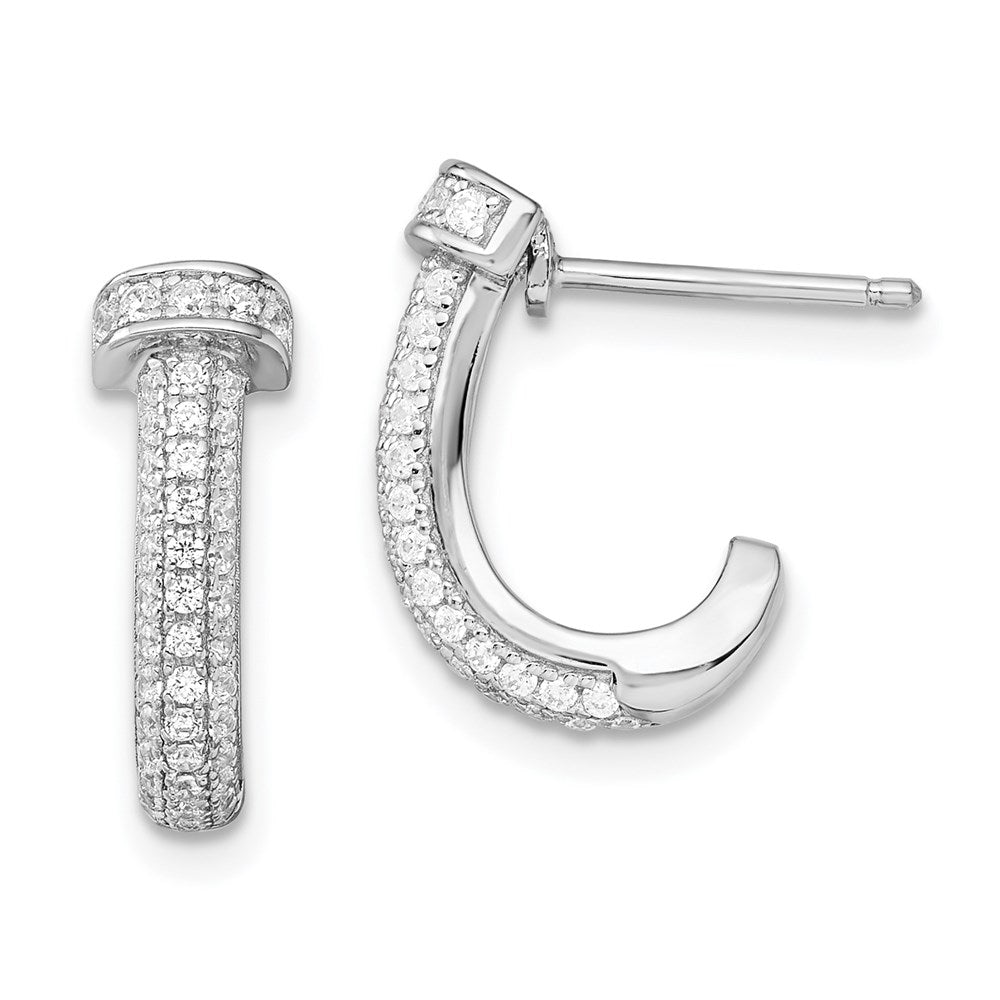 Sterlingsilber Brillant Glut Rhodiniert 90 Stein Mikro Pavé Zirkonia J Creole Ohrstecker