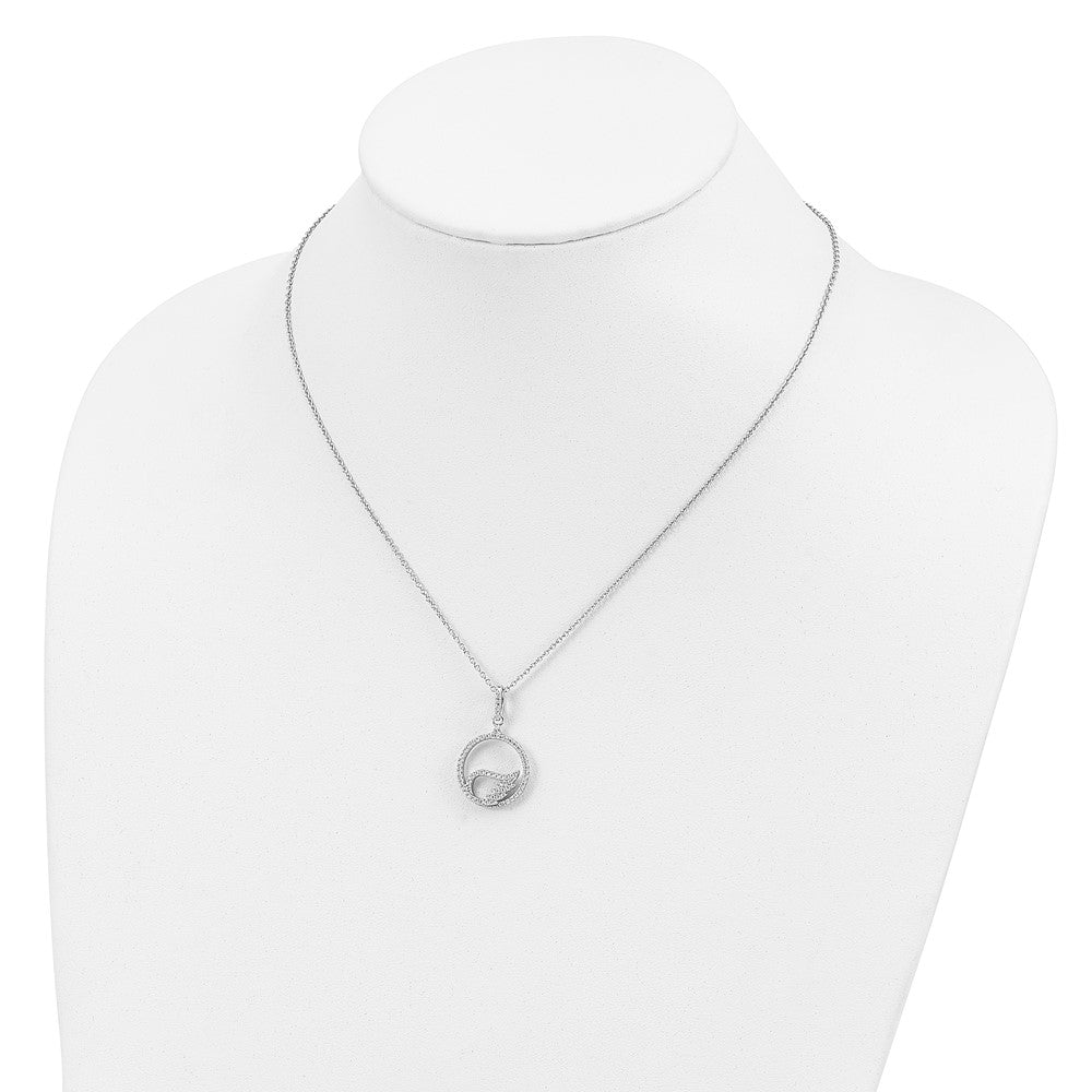 Sterlingsilber Brillant Glut Rhodiniert 67 Stein 18 Zoll Mikro Pavé Zirkonia Flügel Halskette mit 2 Verlängerung
