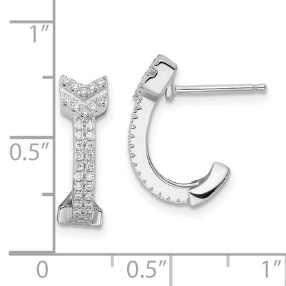 Sterlingsilber Brillant Glut Rhodiniert 76 Stein Mikro Pavé Zirkonia Pfeil Ohrringe