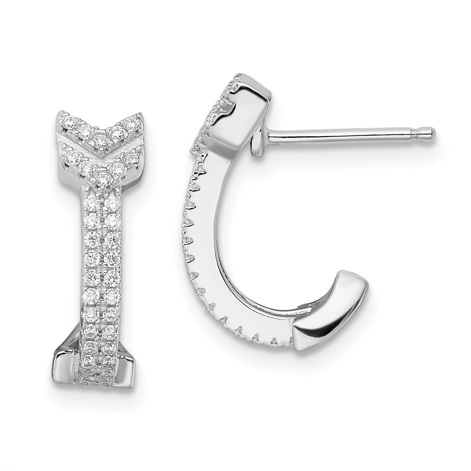 Sterlingsilber Brillant Glut Rhodiniert 76 Stein Mikro Pavé Zirkonia Pfeil Ohrringe