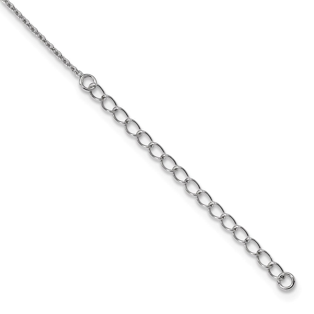 Sterlingsilber Brillant Glut Rhodiniert Fantasie Zirkonia mit 2 Zoll Verlängerung Halskette