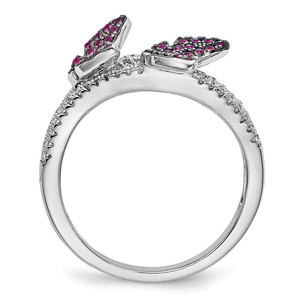Sterlingsilber Zirkonia Brillant Glut Schmetterling Ring