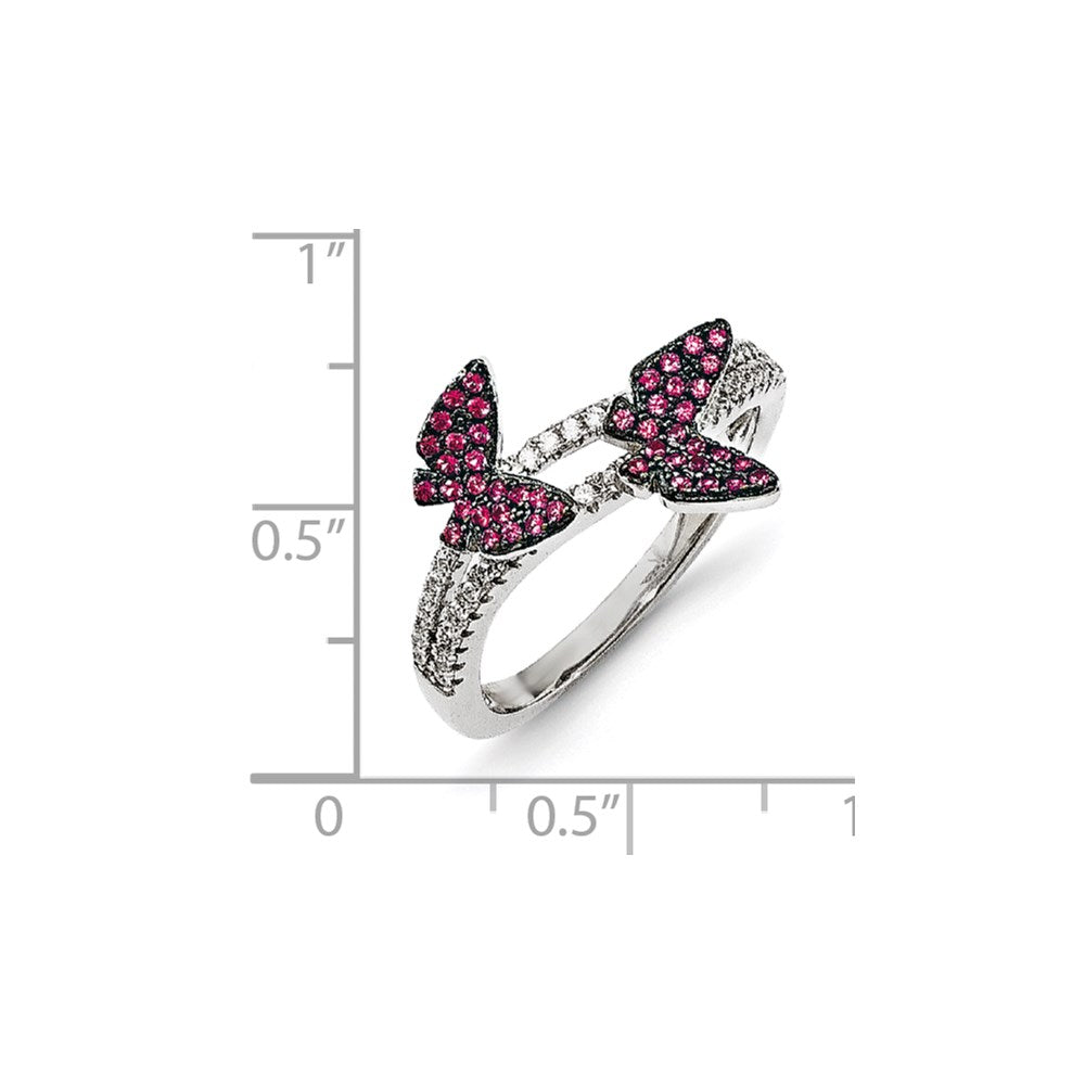 Sterlingsilber Zirkonia Brillant Glut Schmetterling Ring