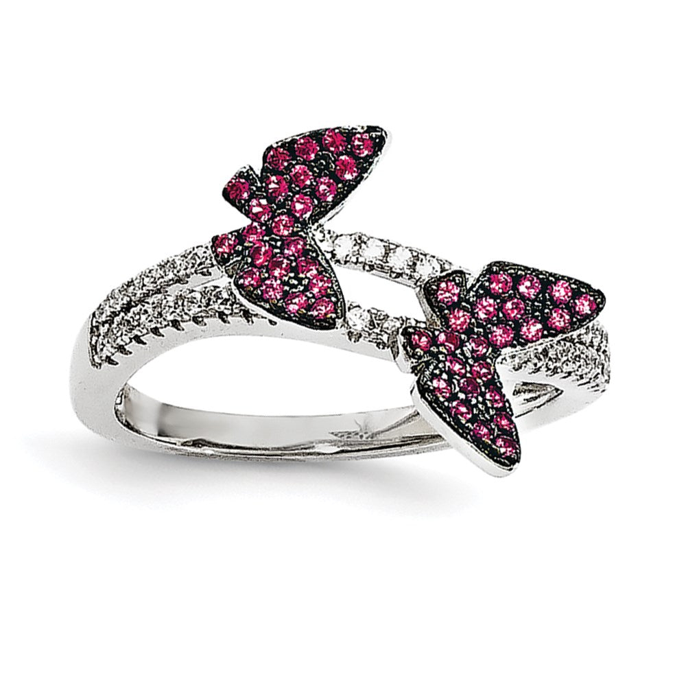 Sterlingsilber Zirkonia Brillant Glut Schmetterling Ring