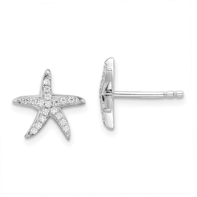 Sterlingsilber Brillant Glut Rhodiniert 336 Stein Mikro Pavé Zirkonia Seestern Ohrstecker