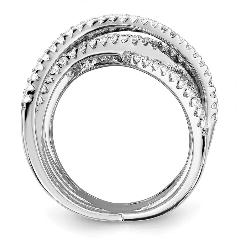 Sterlingsilber Brillant Glut Rhodiniert 159 Stein Mikro Pavé Zirkonia Ring