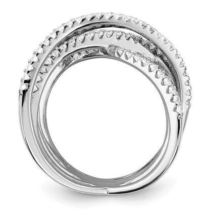 Sterlingsilber Brillant Glut Rhodiniert 159 Stein Mikro Pavé Zirkonia Ring