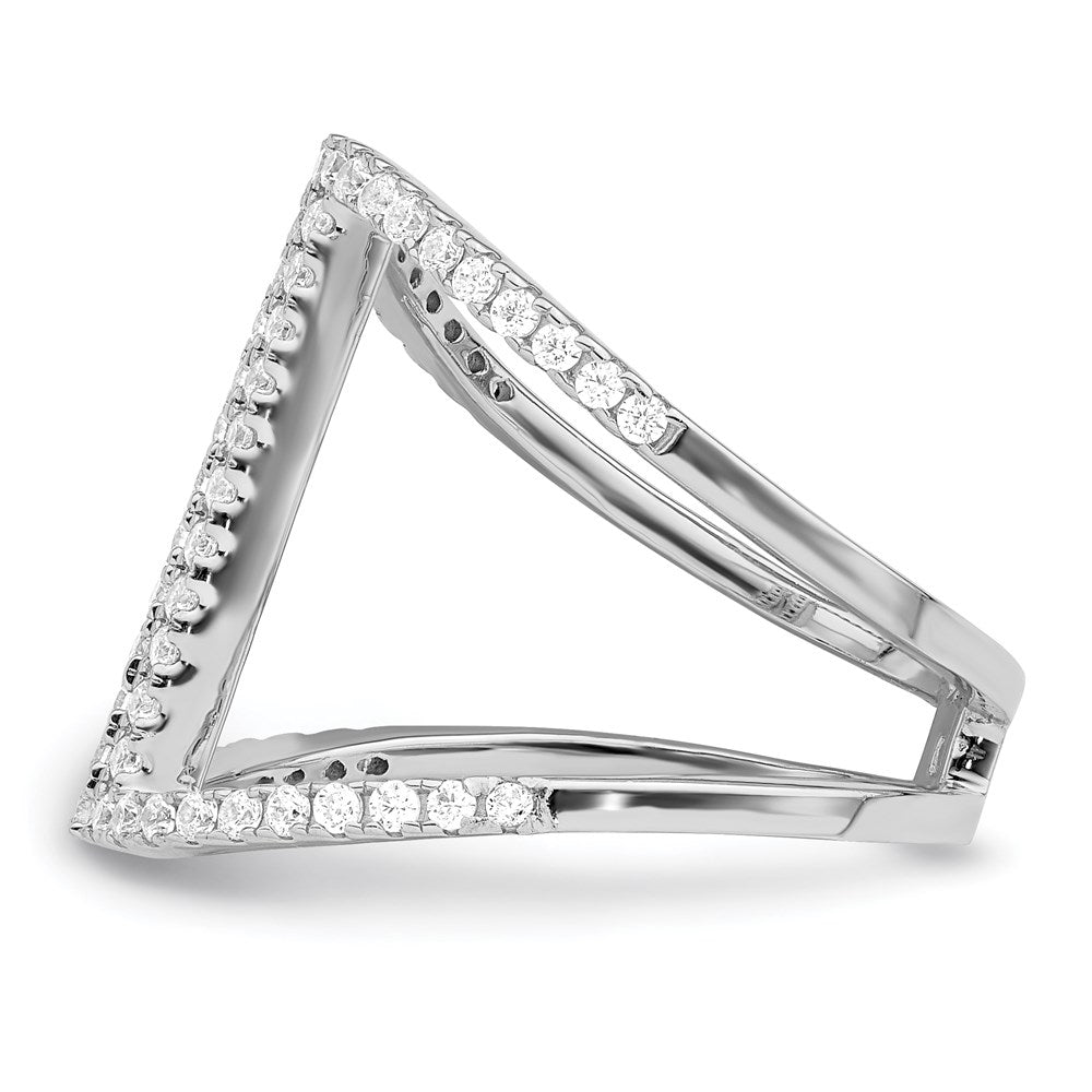 Sterlingsilber Brillant Glut Rhodiniert 62 Stein Mikro Pavé Zirkonia Ring