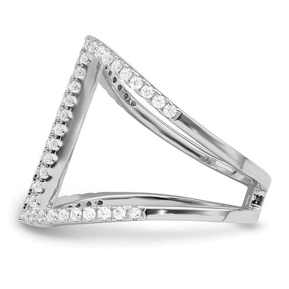 Sterlingsilber Brillant Glut Rhodiniert 62 Stein Mikro Pavé Zirkonia Ring