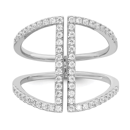 Sterlingsilber Brillant Glut Rhodiniert 62 Stein Mikro Pavé Zirkonia Ring
