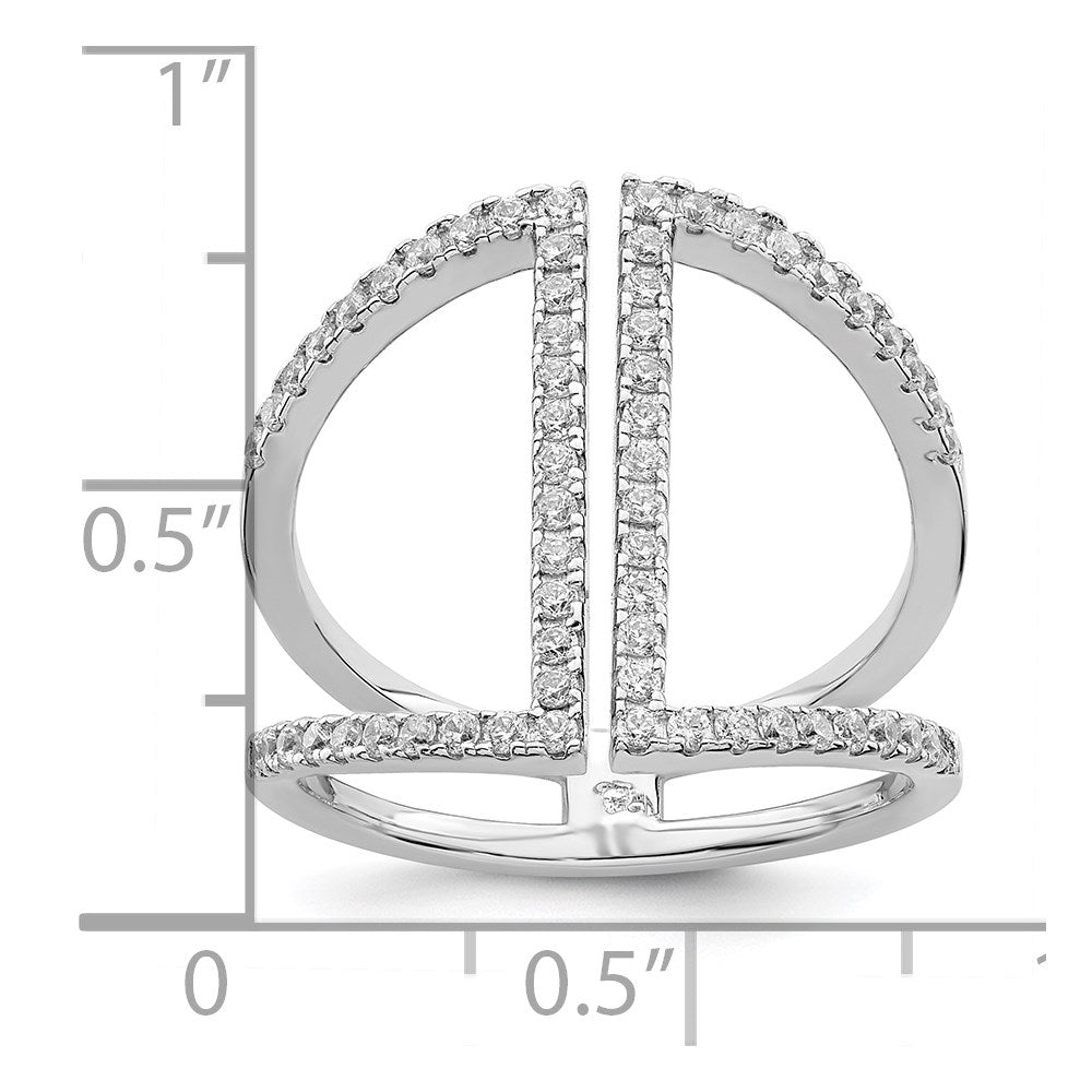 Sterlingsilber Brillant Glut Rhodiniert 62 Stein Mikro Pavé Zirkonia Ring