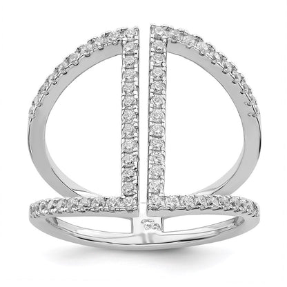 Sterlingsilber Brillant Glut Rhodiniert 62 Stein Mikro Pavé Zirkonia Ring