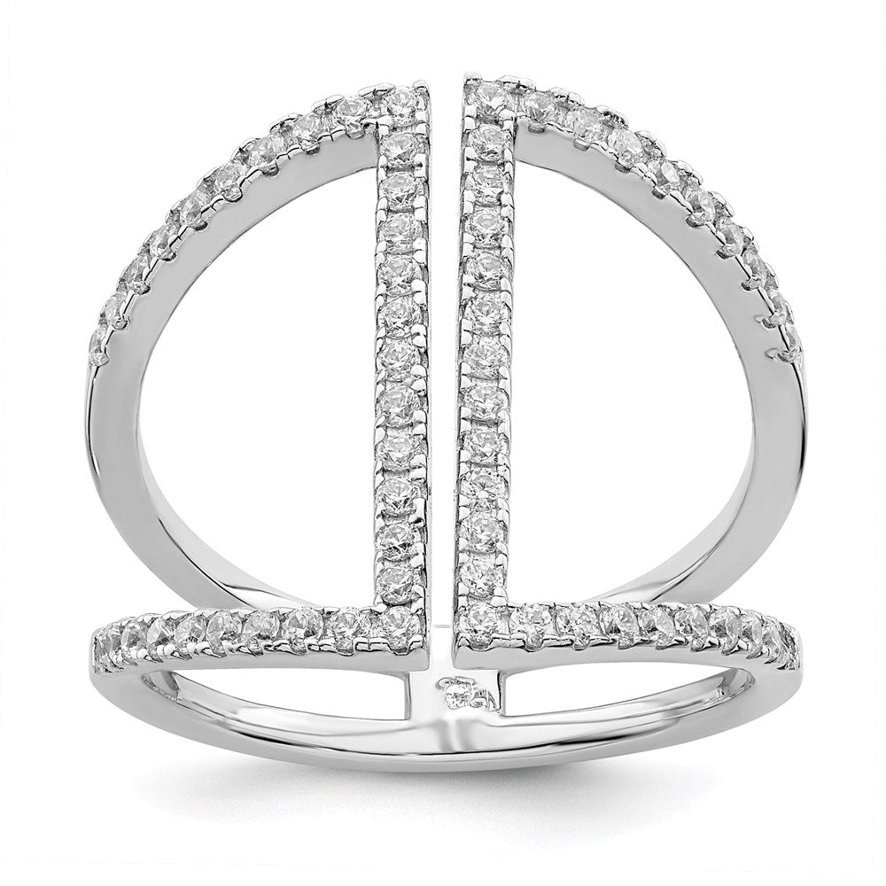 Sterlingsilber Brillant Glut Rhodiniert 62 Stein Mikro Pavé Zirkonia Ring