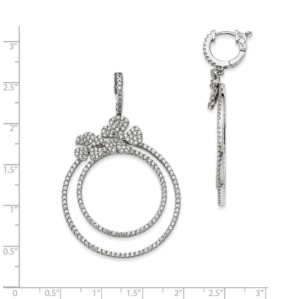 Sterlingsilber Rhodiniert Zirkonia Klappbar Creole Ohrhänger