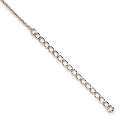 Sterlingsilber Brillant Glut Rhodiniert 21 Stein 18 Zoll Mikro Pavé Zirkonia Poliert Herz Halskette mit 2 Verlängerung