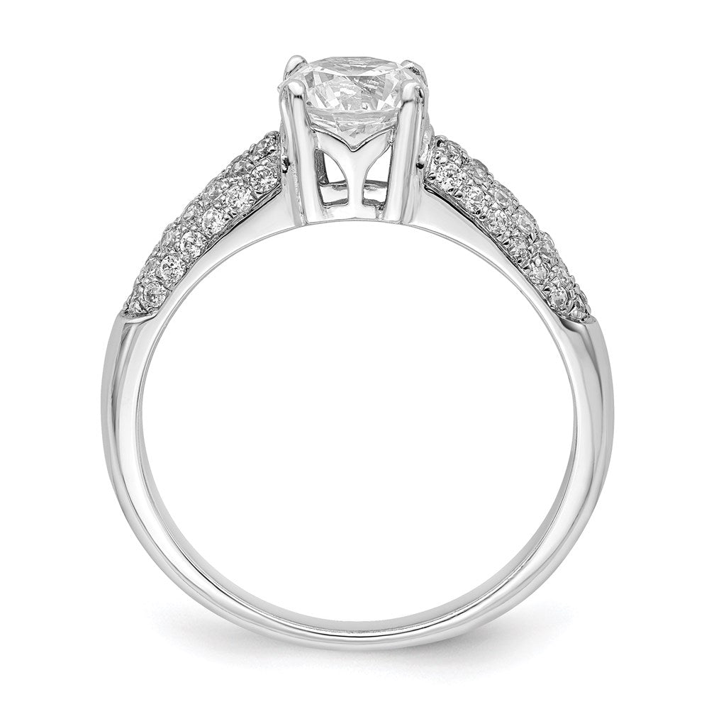Sterlingsilber Brillant Glut Rhodiniert 53 Stein Mikro Pavé Zirkonia Ring