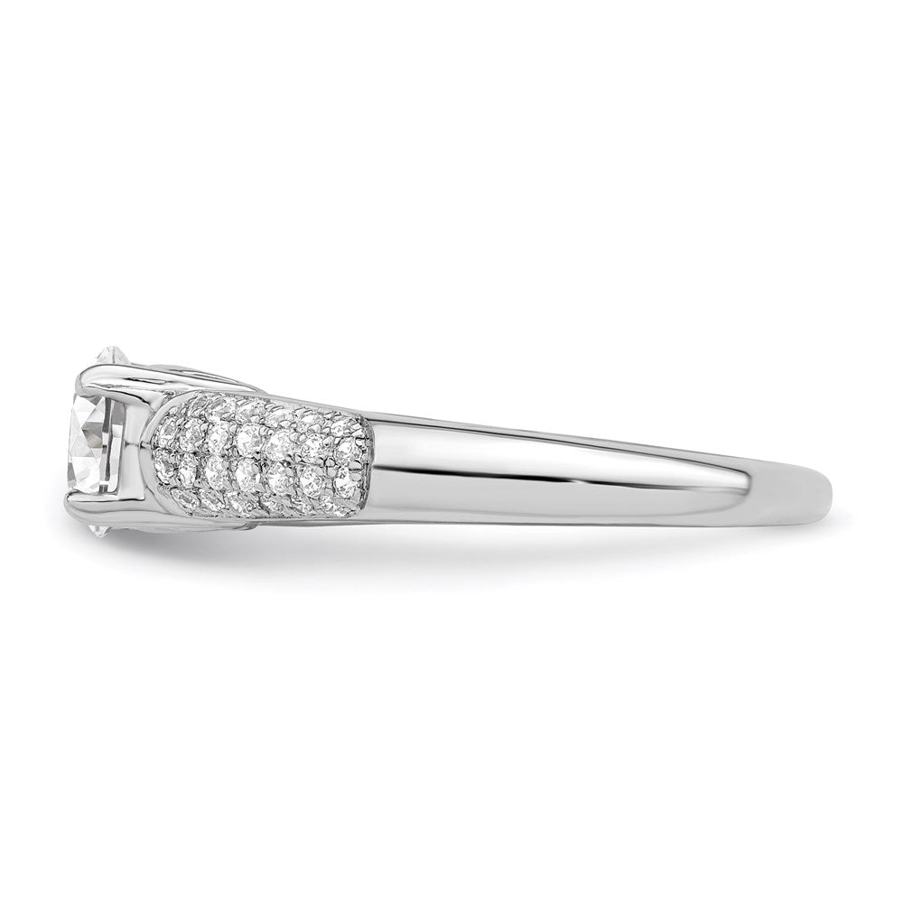 Sterlingsilber Brillant Glut Rhodiniert 53 Stein Mikro Pavé Zirkonia Ring