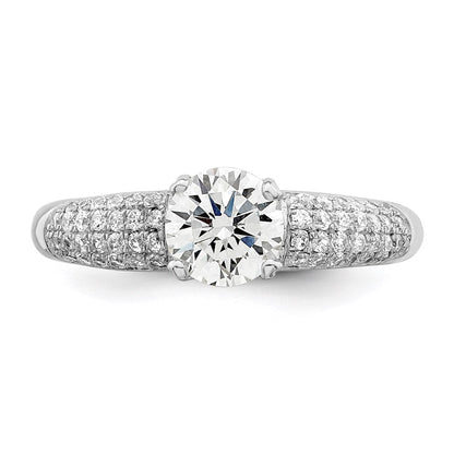 Sterlingsilber Brillant Glut Rhodiniert 53 Stein Mikro Pavé Zirkonia Ring