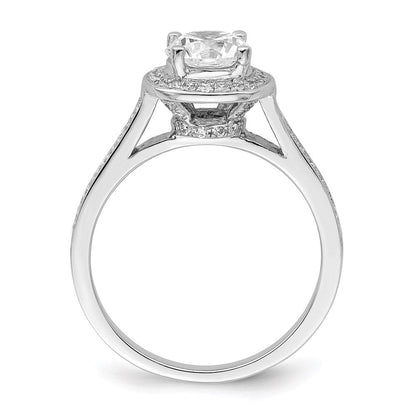 Sterlingsilber Brillant Glut Rhodiniert 59 Stein Heiligenschein Mikro Pavé Zirkonia Ring