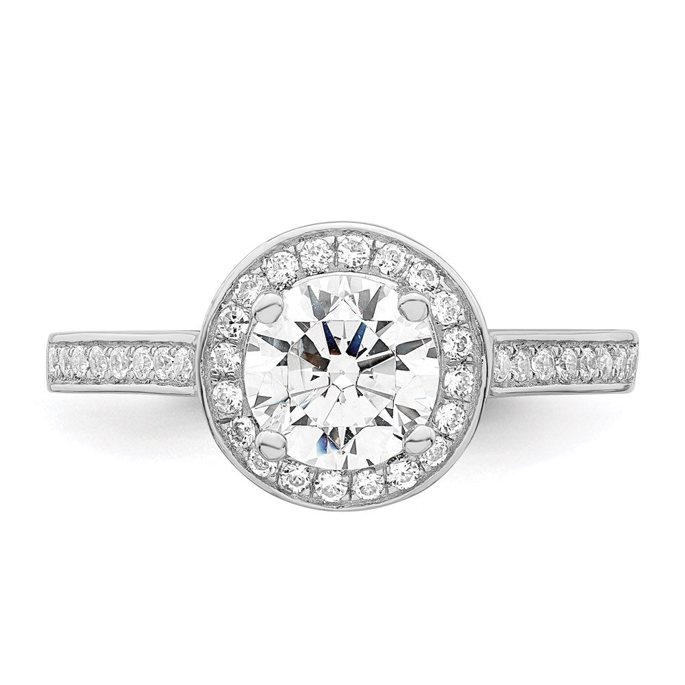 Sterlingsilber Brillant Glut Rhodiniert 59 Stein Heiligenschein Mikro Pavé Zirkonia Ring