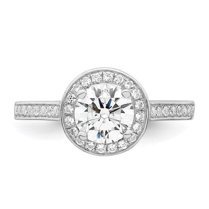 Sterlingsilber Brillant Glut Rhodiniert 59 Stein Heiligenschein Mikro Pavé Zirkonia Ring